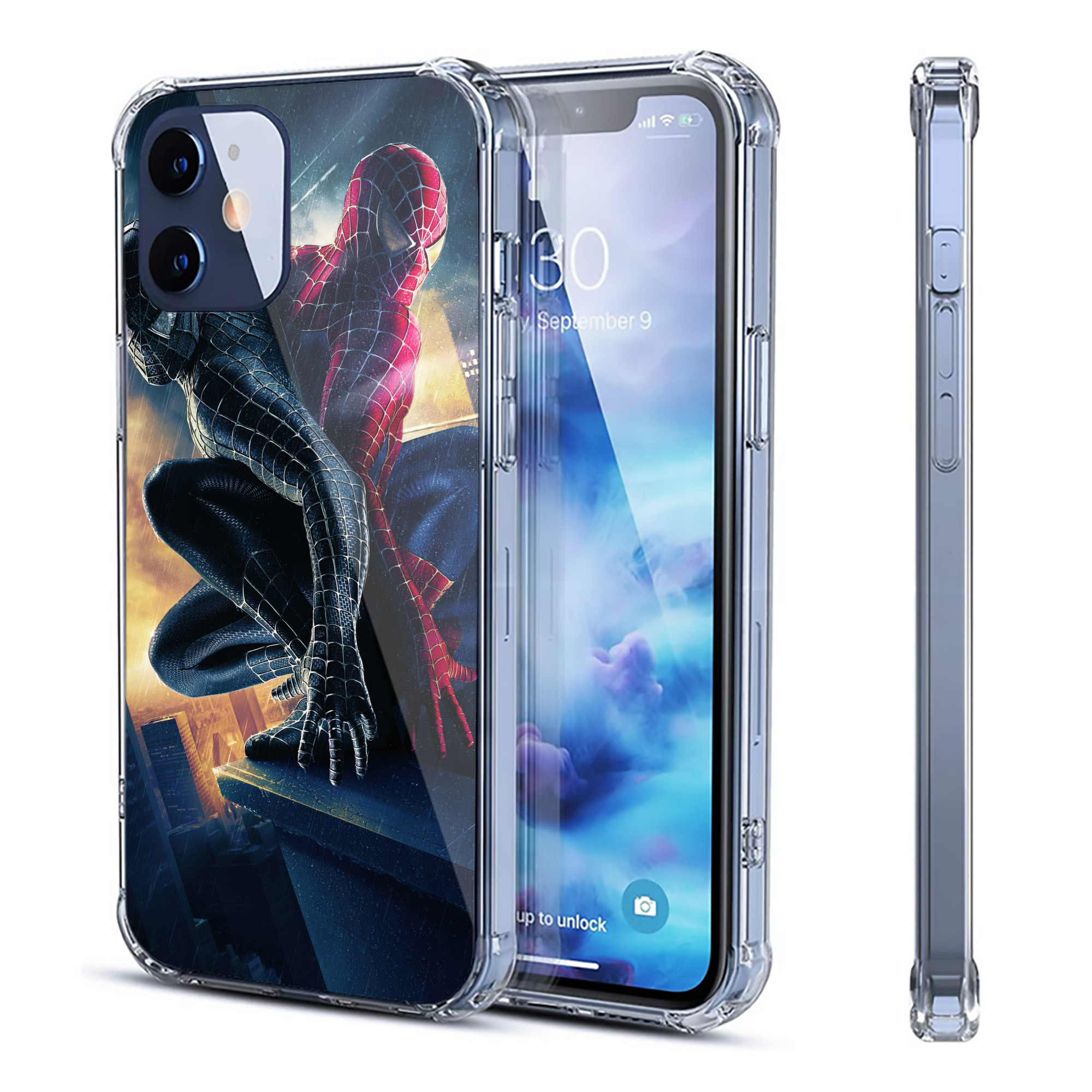 （画像用） Spider Man スパイダーマン 【iPhone 12シリーズ対応】透明スマホケース（クリアソフトケース）